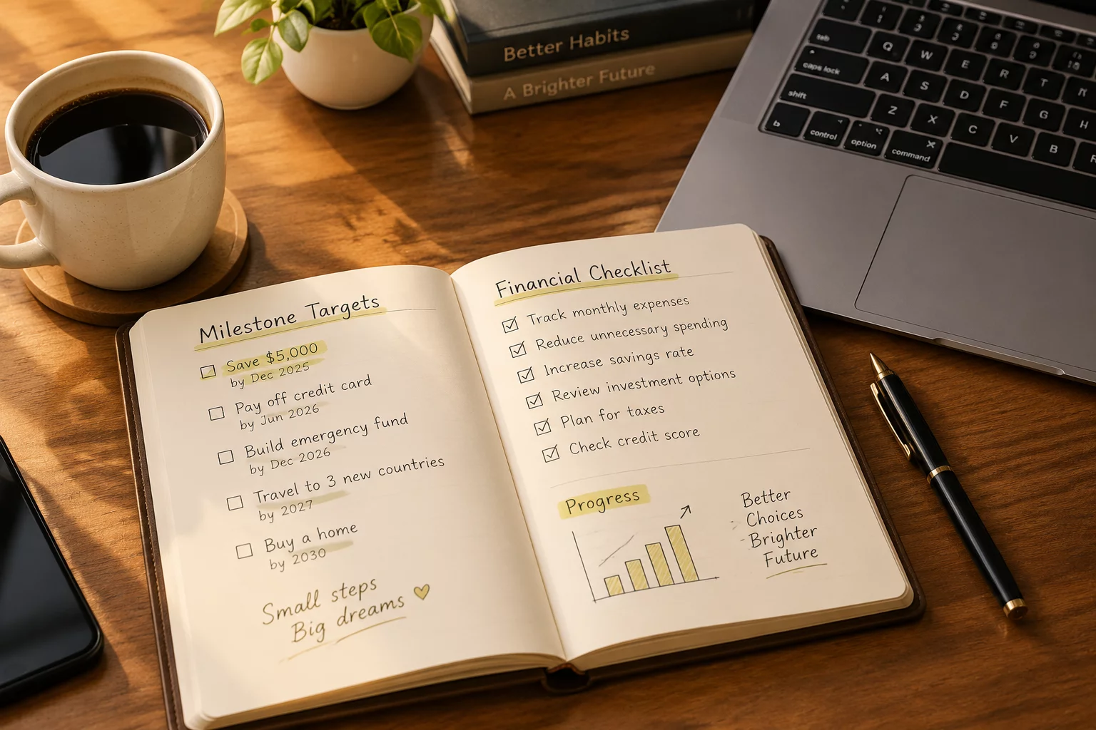 Setting milestone targets and financial goals